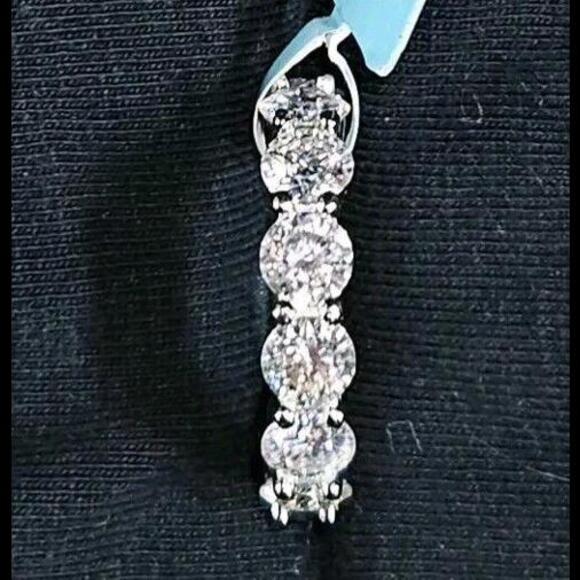 Moissenite 6 C And 925 Sterling Silver Engagement Ring Size 6 - Picture 6 of 9